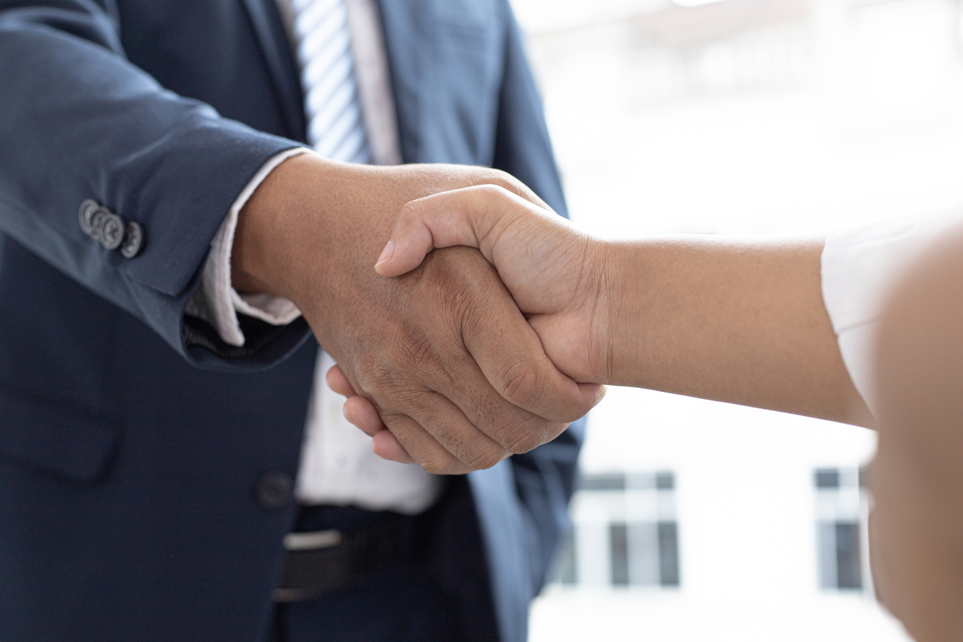 Colleagues Shaking Hands After Successful Deal